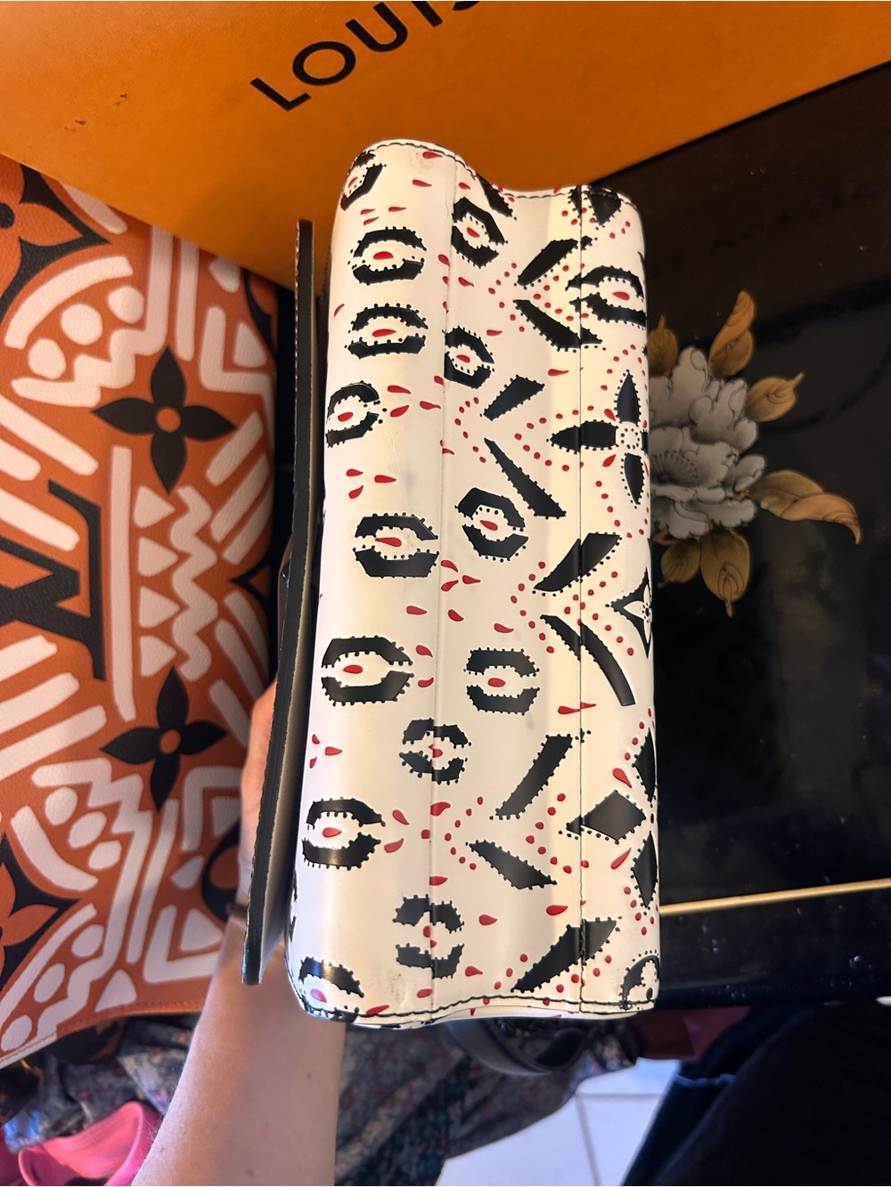 Louis Vuitton White, Black & Red Twist Crossbody Bag - Picture 4 of 7
